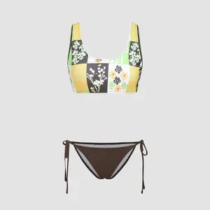 Cider Floral U-neckline Bikini Swimsuit