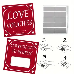 20pcs Love Coupon Scratch Cards - No Electricity Required 20 Cards + 20 Scratch-Off Coated Stickers Romantic Coupons for Couples, Perfect for Weddings, Anniversaries, Birthdays, Etc. - Fun Party Games And Activities for Adults
