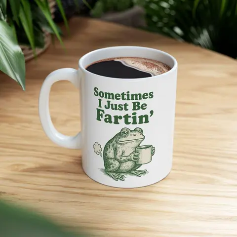 [Sale Up To 30%] Sometimes I Just Be Fartin Mug, Funny Coffee Cup, Meme Gag Gift, Weirdcore Drinkware Mug, Unhinged Humor Tea Cup