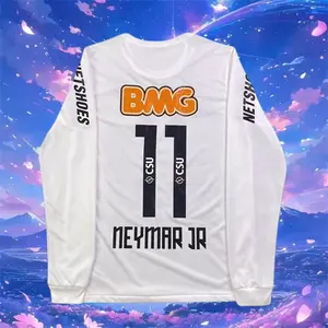 12 13 Santos Home White Retro No.11 Neymar Long sleeved Soccer Jersey