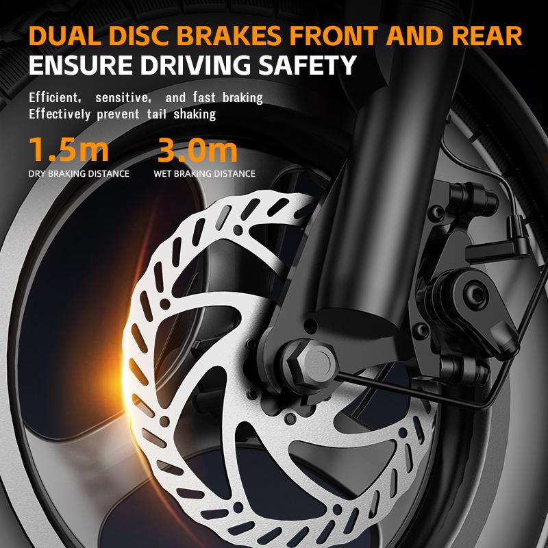 LookRun Foldable Electric Bike 800W Peak Power 22 mph Speed 60 Mile Range Explosion-Proof Tires Rear Disc Brake Dual Seats Ideal for Campus Commutes & Leisure E-Bike Folding Suspension