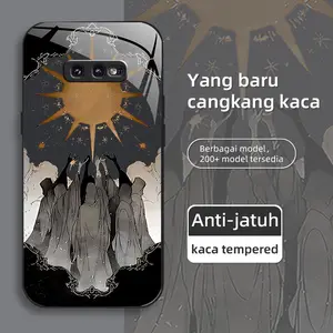 Suitable for [Galaxy S10e] New high-end simple star-studded moon glass mobile phone case New business simple explosion-proof glass mobile phone case Affordable environmentally friendly anti-fall and anti-fingerprint 995
