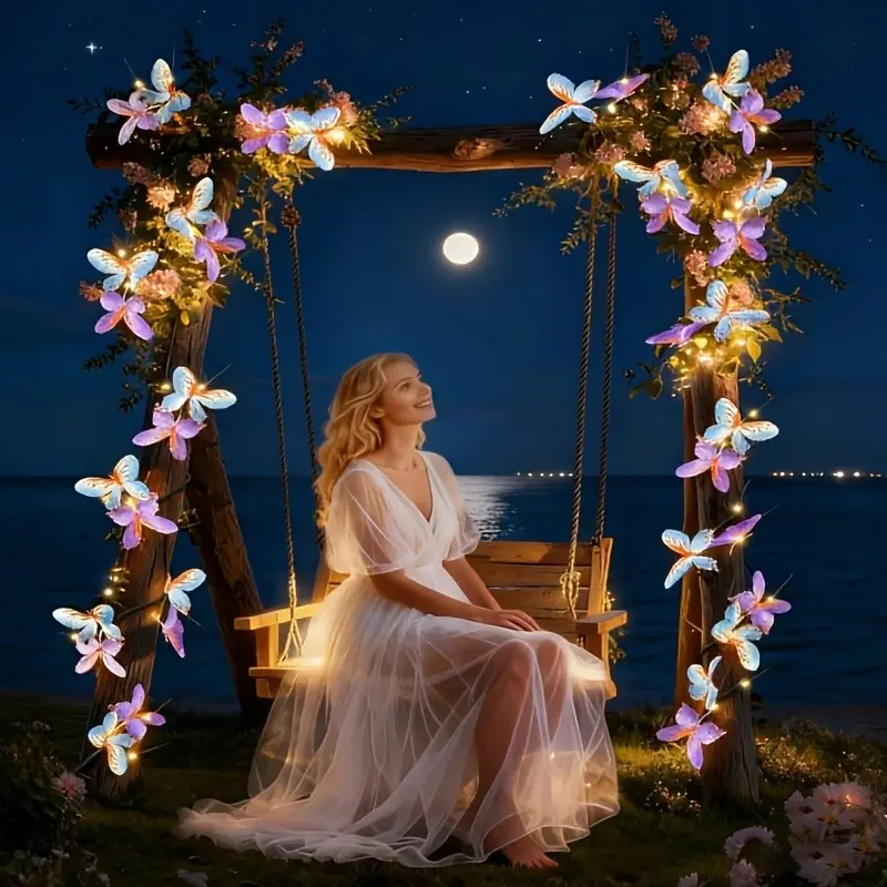 30 Leds Butterfly Dreamy Willow Lights, USB Powered, 8 Lighting Modes, Warm,  for home, bedroom, entrance hall, corridor, background wall, outdoor, Christmas, Thanksgiving, Valentine's Day, decoration, Outdoor Decorative Light