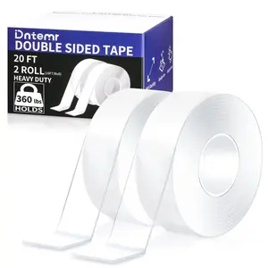 Double Sided Tape Heavy Duty 2 Rolls 3M 120" x 1.18" Removable Nano Tape for Poster Carpet Picture Hanging Strip Rug - Strong Adhesive Multipurpose Clear Mounting Tape for Walls - 20 Feet