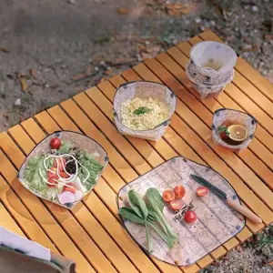 Folding and Portable Bowl Plate Cup Multi Purpose Camping Tableware for Outdoor Hiking Travel and Picnic
