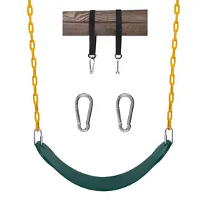Swings Seats Heavy Duty with 66" Chain, Outdoor Playground Swing Set Accessories Replacement with Snap Hooks and Hanging Strap Support 440lb