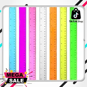 Color Transparent Ruler Plastic Rulers - Ruler 12 inch, Kids Ruler for School, Ruler with Centimeters, Millimeter and Inches, Assorted Colors, Clear Rulers, 7 Pack School Rulers
