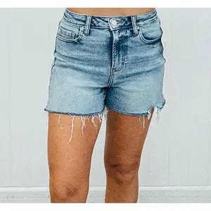 Medium Denim Wide Leg Shorts (Reg & Plus)