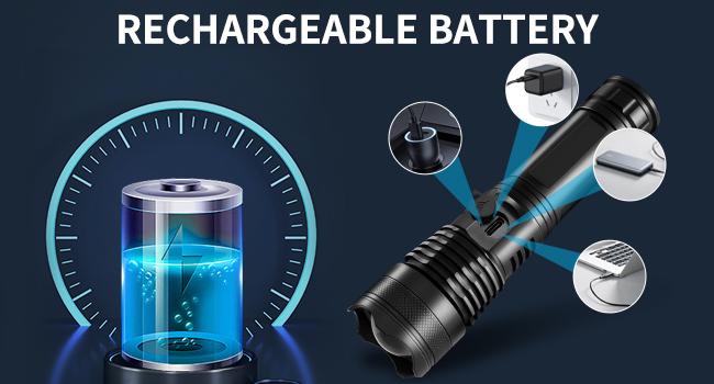 Rechargeable Flashlights 90000 High Lumens - 2 Pack, Super Bright LED Flashlight Rechargeable with 5 Light Modes, High Powered & IPX7 Waterproof Flash Light for Camping, Home