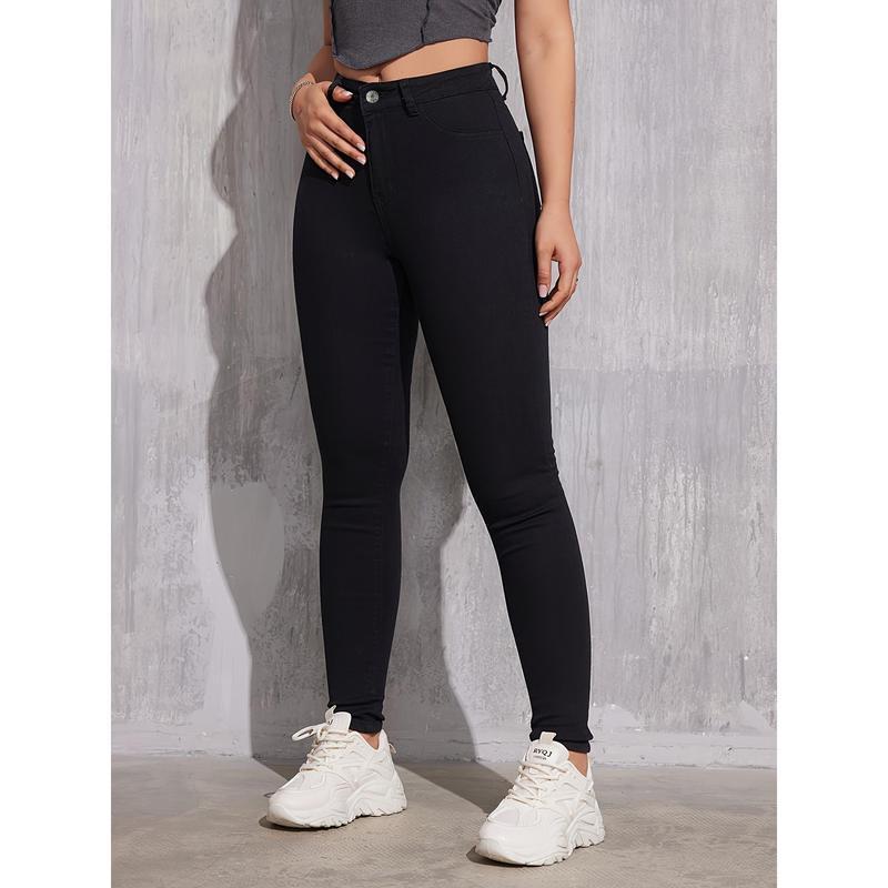 Slim Fit Versatile Skinny Jeans, High Elastic Commuter Skinny Jeans, Women's Jeans and Clothing