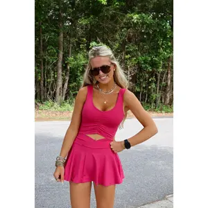 Summer Breeze Ruched Top + Skort Set || Plum Pink