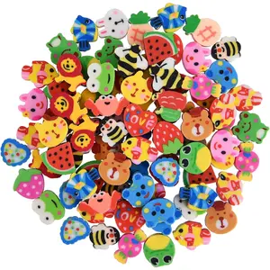 400PCS Mini Fun Cute Fruit Animal Erasers for Kids Bulk, Back to School & Valentine's Day Party Gifts