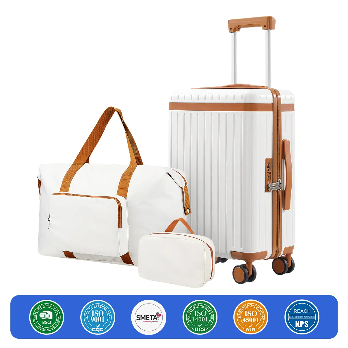 3 Piece Hard Shell Luggage Set with Spinner Wheels Lightweight PC ABS Travel Suitcase Set Carry On and Checked Luggage