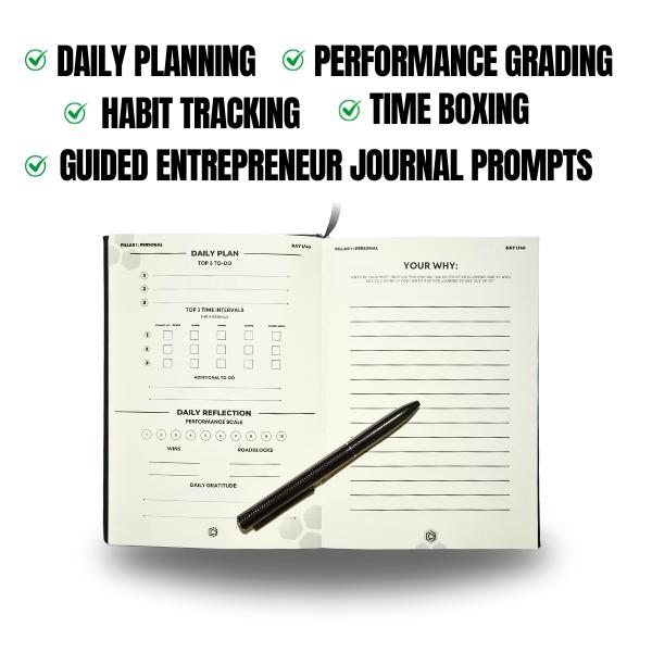 Catalyst Entrepreneur Journal & Planner, Habit Tracker, Personal/Business/Growth/Consistency Journal, Mental Clarity Road to Success