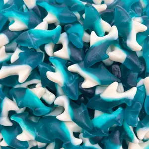 Blue Sharks Gummy Candy, Blue Raspberry Flavor (1 Pound Bag)