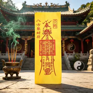 Taoist Eight Directions Wealth Gathering Talisman - Feng Shui Charm for Abundance & Financial Luck
