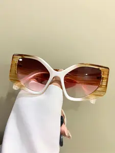 Unisex Vintage Irregular Shaped Frame Glasses, Trendy Tinted Lens Glasses for Everyday Use, Fashion Accessories for Outdoor Activities