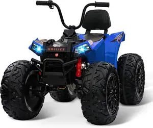 ATV for Kids - 24v 4WD Kids Electric ATV | Powerful 4x80w, 2x7AH Battery Long Playtime, Accelerator Handle, EVA Tires, LED Light, Bluetooth Music Player