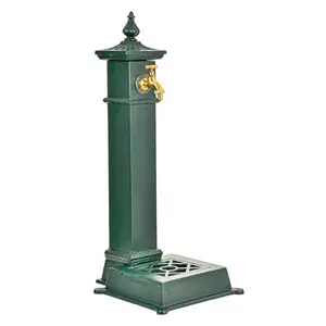 Sungmor Cast Iron Retro Column-Shape Outdoor Water Column, Freestanding Pole Irrigation Tap, Floor-Mounted Hydrant with Faucet - Outdoor Garden Accessories for Garden Backyard Use