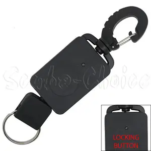 Scuba Diving Rebounding Style Compact Locking Retractor, Extends up to 18"