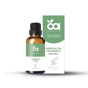 Peppermint Essential Oil by Organic Alley (1 Fl Oz) | Pure Mentha Piperita Oil | Fresh Minty Scent