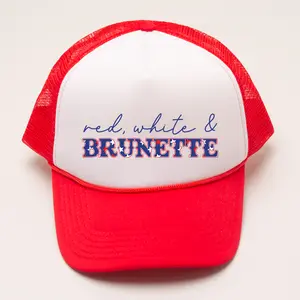 4th of July Trucker Hat - Red, White & Brunette