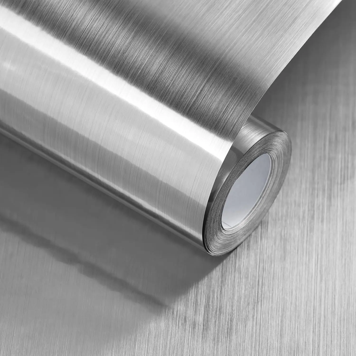 Stainless Steel Contact Paper Peel and Stick Countertop Silver Metallic Refrigerator Wrap Contact Paper DIY Waterproof Wallpaper for Kitchen Backsplash Dishwasher A Set of 23.6"x120"