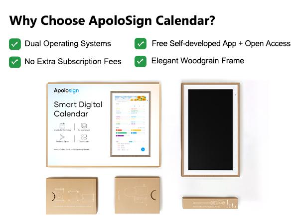 Product Introduction of 【Dual-Mode】ApoloSign Digital Calendar: 15.6" 21.5” Wall Planner Electronic Calendar for Chore Chart, Family Schedules, Smart Touchscreen Interactive Display, Supports All Apps via Google Play 1