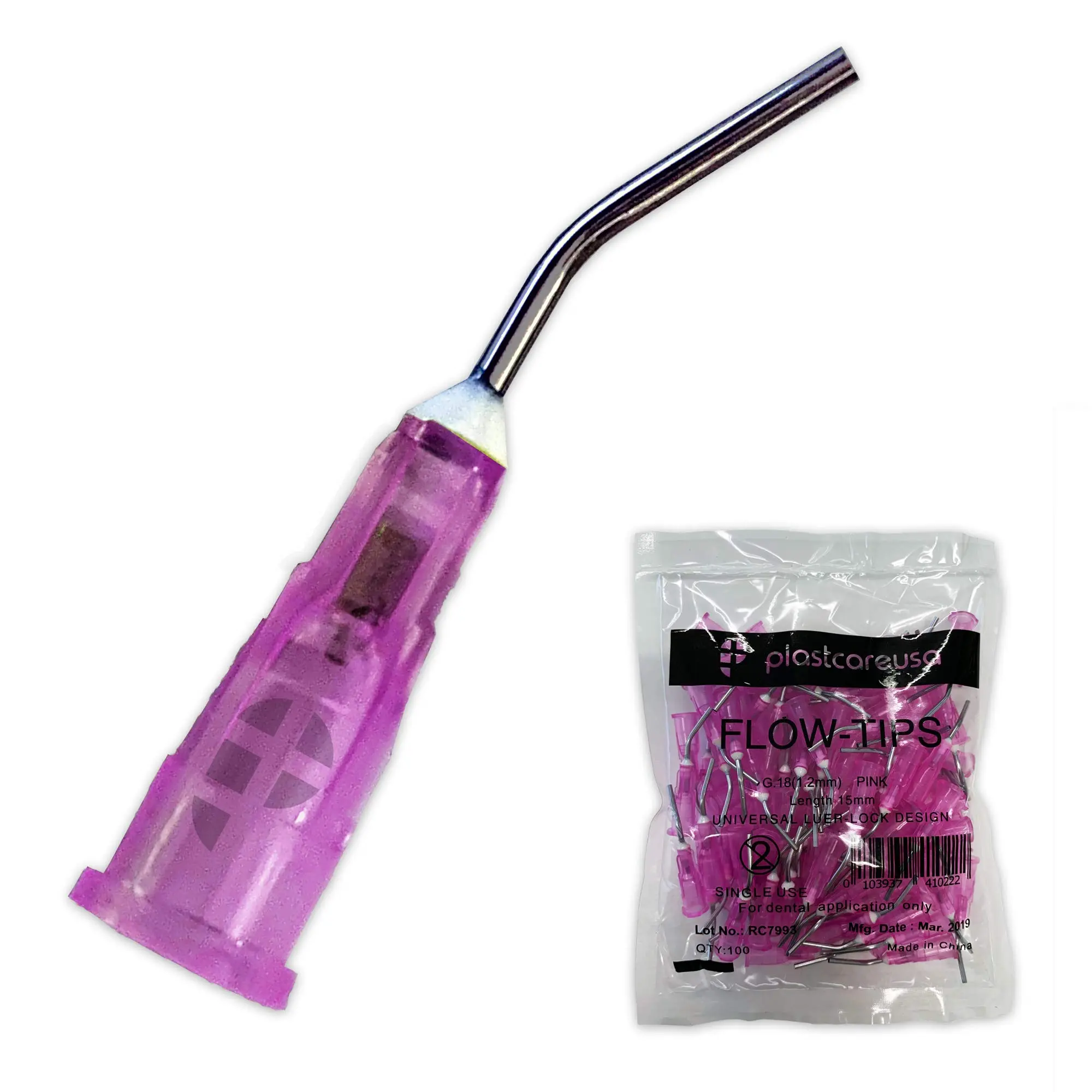 200 Dental Pre Bent Flow Dispensing Needle Etch Tips