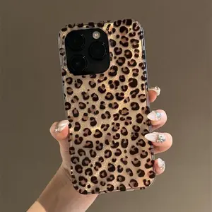 Fashion Leopard Print Leopard-pattern Phone Case, Durable Anti-drop Phone Protector Cover,Shockproof Phone Cases Compatible with iPhone 17 16 15 14 13 12 por max Series, Electronics Accessories Protective Handheld Devices