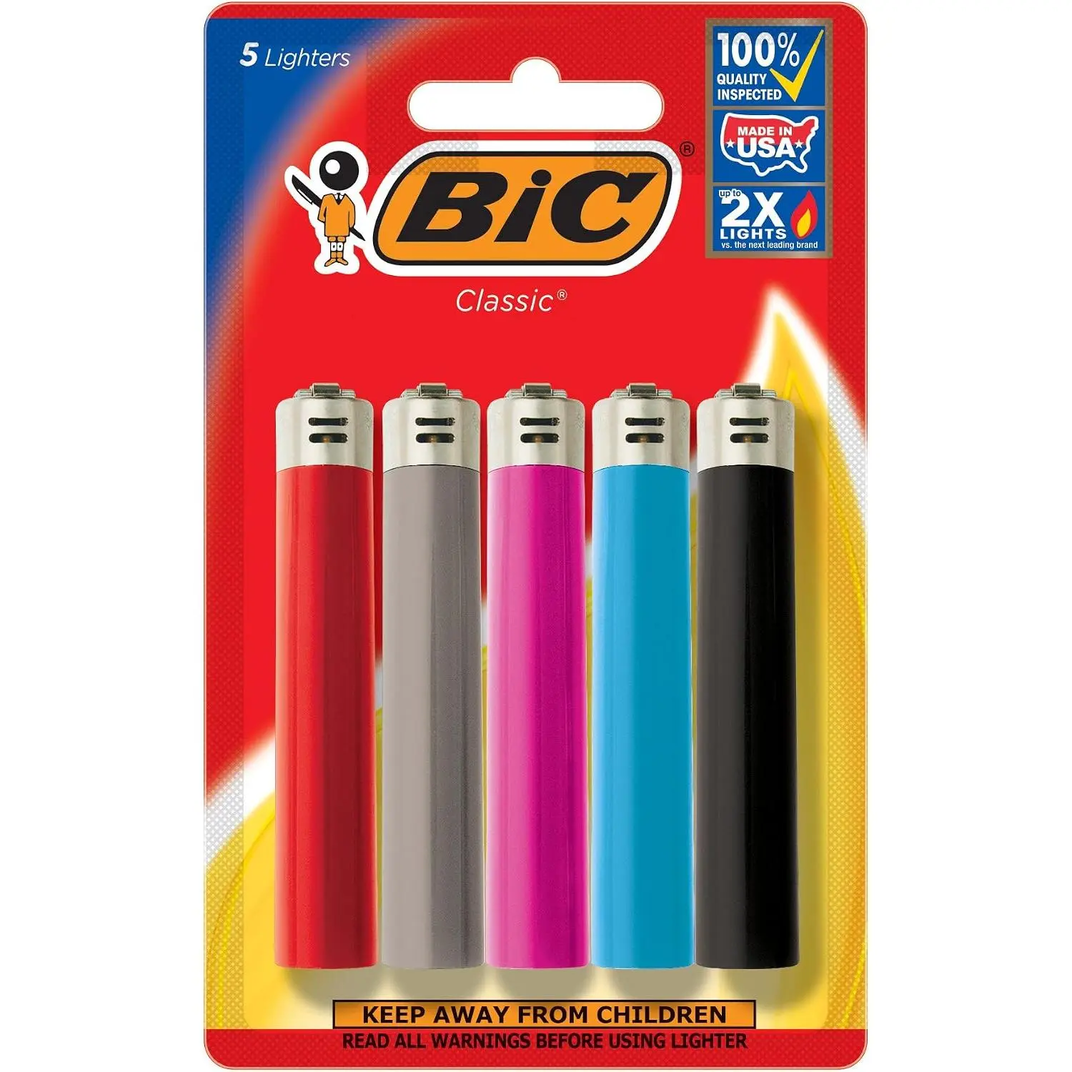 Bic Classic Lighters, Cigar Cigarette Maxi Lighter, Full Size, 5