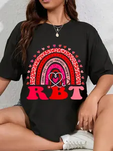 100% Cotton Unisex RBT ABA Therapy Rainbow Leopard Print Valentines Day Nurse T-Shirt