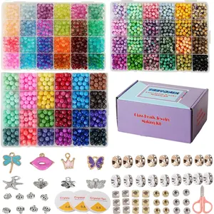 3000 count 6mm Glass Beads DIY Craft Kit - Beads Bracelet Kit, DIY Beads  Kit, 72 Color Box  Beaded Supplies for  Making, Necklace Bracelet Crafting, String Art &  Decor