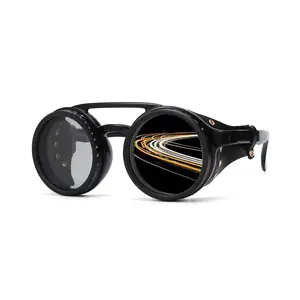 OUANGANC Adjustable Polarized Round Sunglasses,ND filter 9-Gear Adjustable Tint, with side shields glacier glasses tiktokshopspringglowup