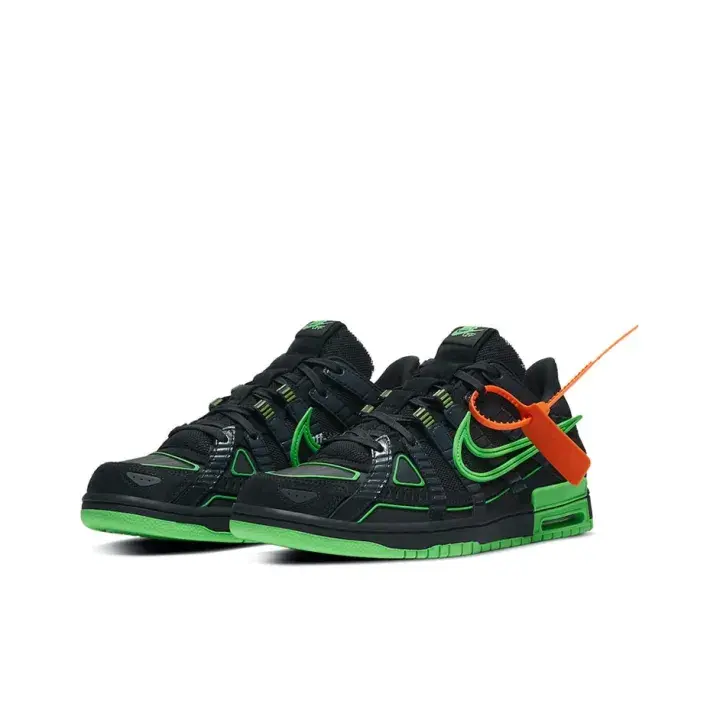 Black Green Color Block Functional Low Top Sneakers | Unisex | Suede Patchwork Upper | Breathable Toe | Non-slip Rubber Sole | Street Functional Style