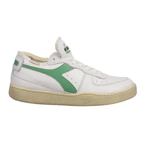diadora Mens Mi Basket Row Cut Performance Lace Up Sneakers Shoes Casual - White