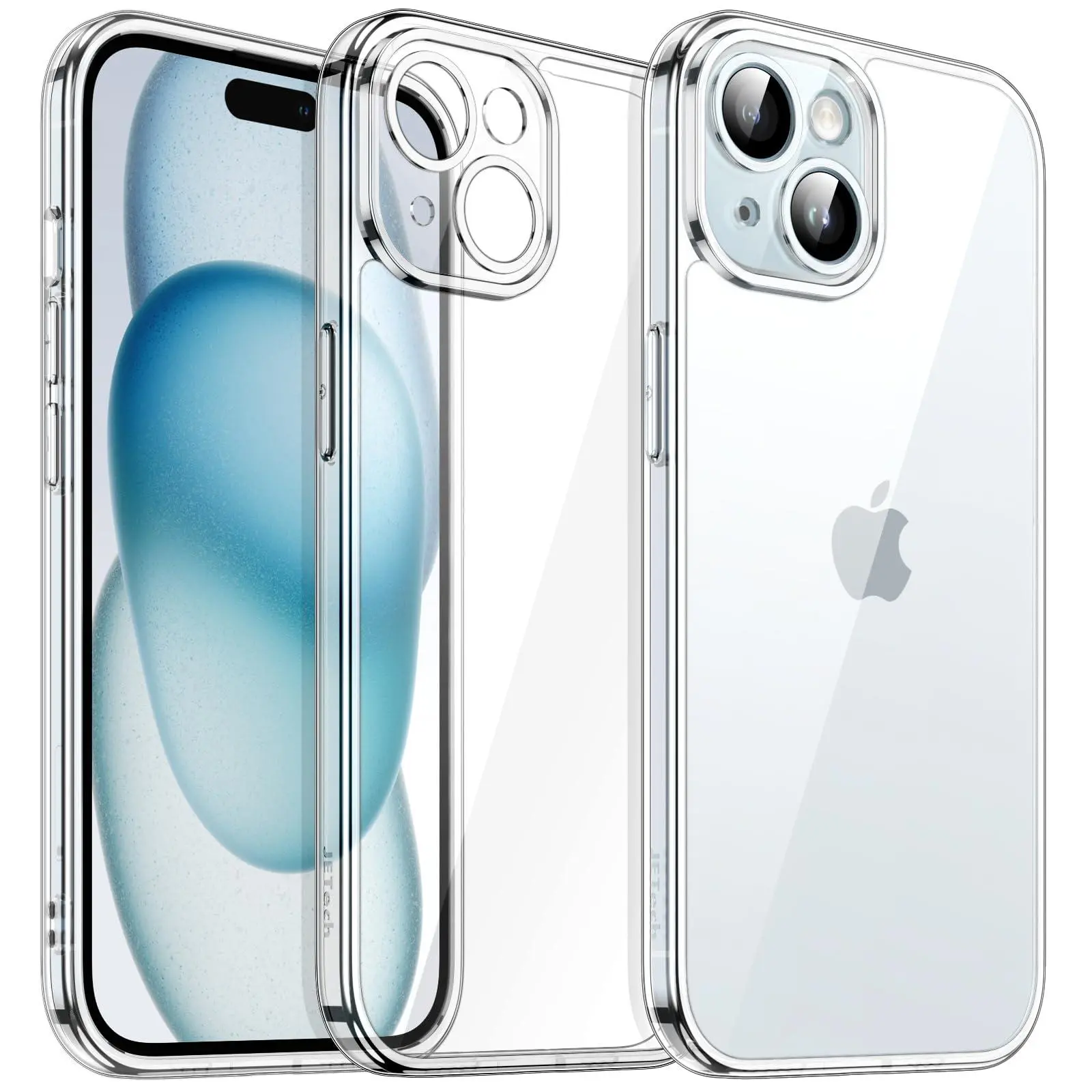 JETech Case for iPhone 15 Series, Non-Yellowing Shockproof Phone Bumper Cover, Camera Lens Full Protection, Anti-Scratch Clear Back
