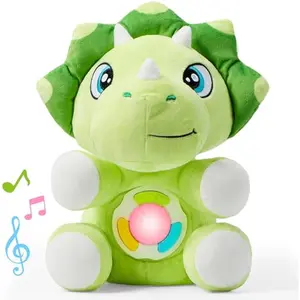 Musical Dinosuar Plush Baby Toy, Stuffed Animal with Music & Light, Baby Musical Soft Plush Toys for Infant Babies, Easter Birthday Gifts for Boys and Girls 6+ Months