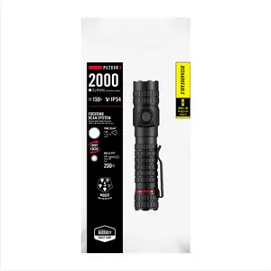 Rechargeable Flashlight – 2000 Lumens, 5 Modes, USB-C, IP54 Rated