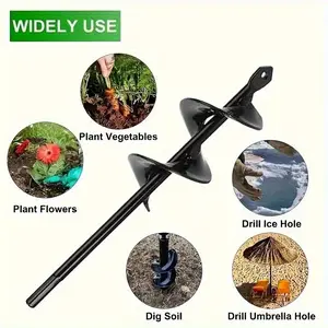 Horticultural Hole Digging Machine Garden Drill 8.66inch Portable Spiral Drill Bits for Outdoor Vegetable Planting Soil Drill Accessories 8.66inch Length 1.57 Width