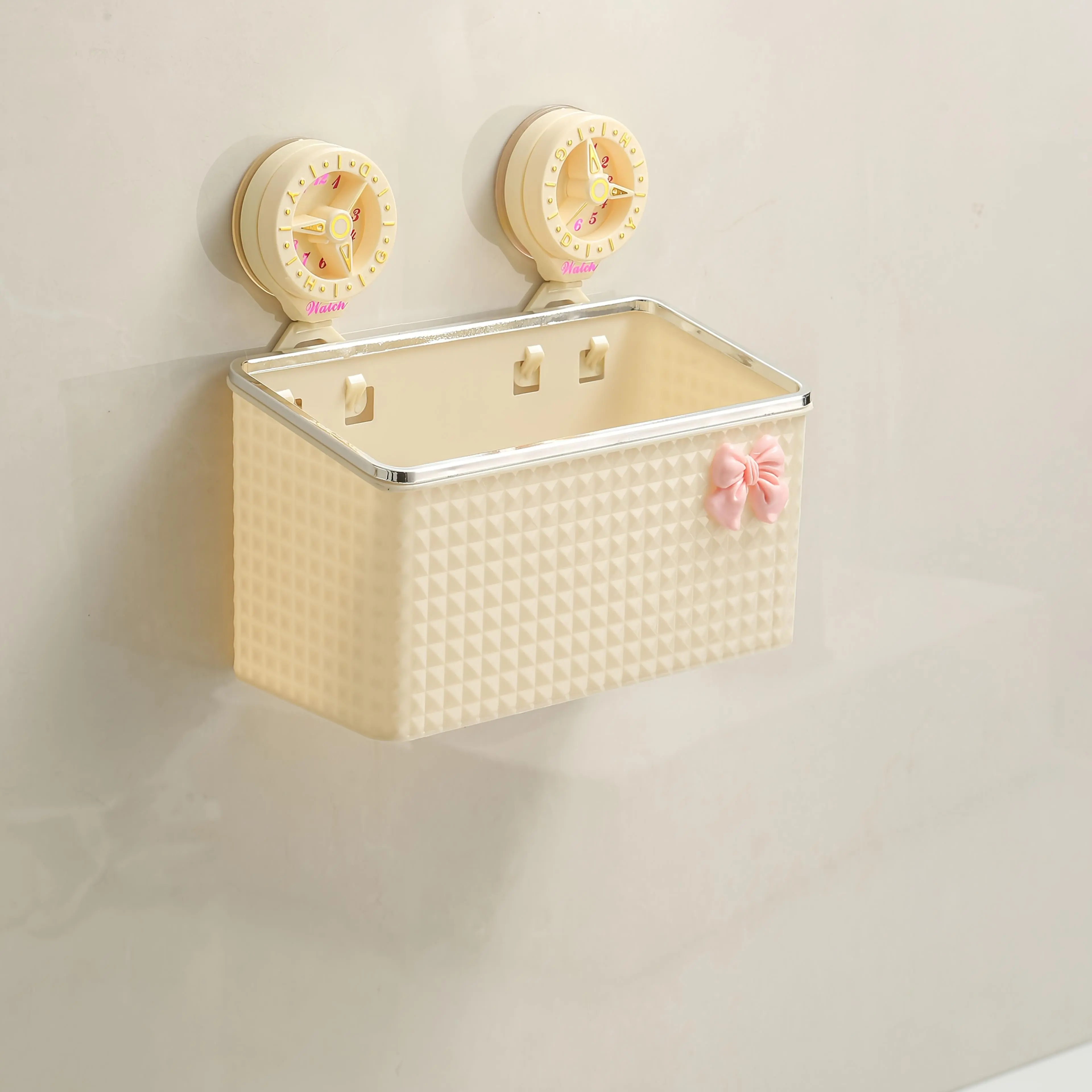 Wall-Mounted Plastic Toothbrush Holder - Multifunctional Toothbrush Storage Box, No Drilling, Suction Cup Bathroom Organizer for Washstand