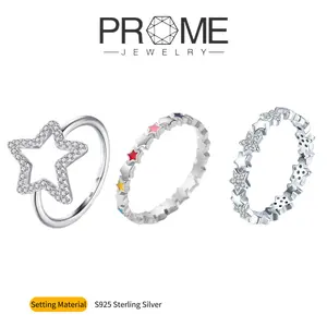 (SR103)S925 Sterling Silver Starry Rings Trendy & Minimalist, Versatile Daily Jewelry, Perfect Gift for Women，Everyday Wear