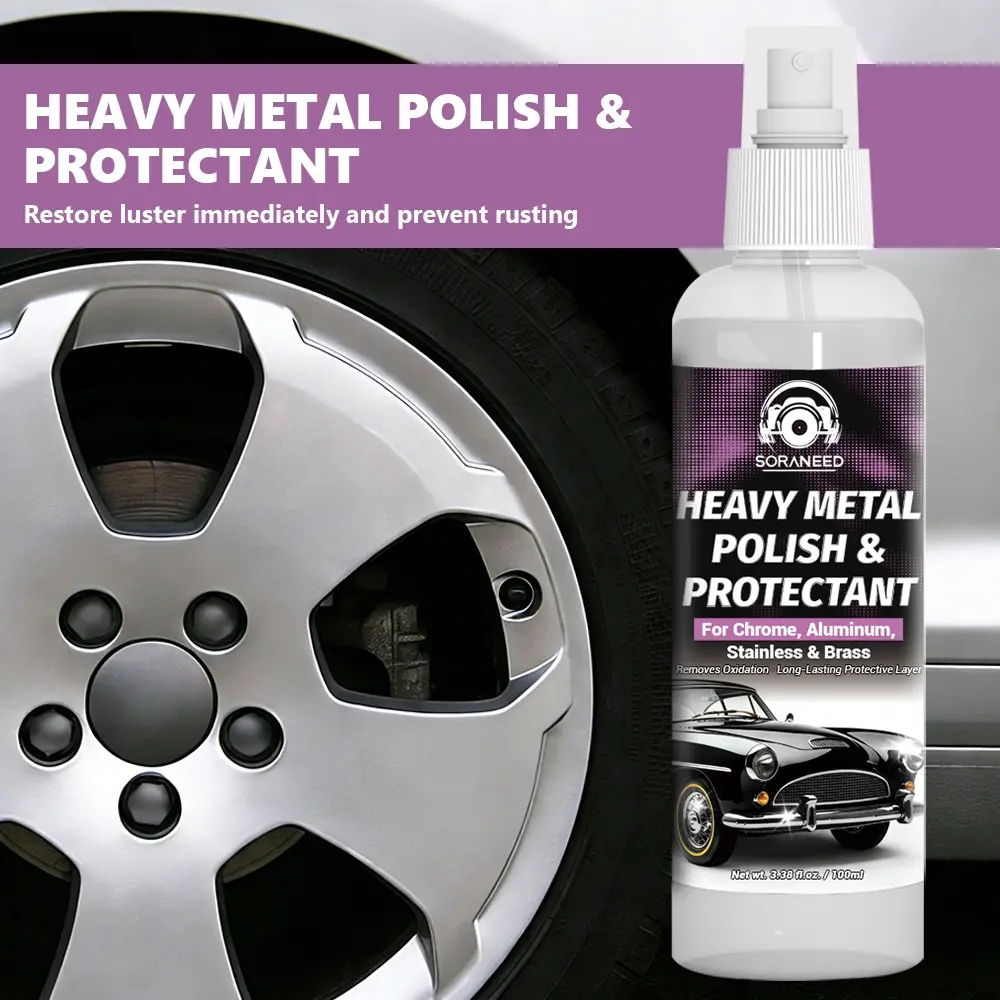 High-End Car Chrome Repair Agent, Multi-Functional Metal Polish Cleaner, Rust Removal, Deep Cleaning, Long-Lasting Care, for Car Emblems, Wheels, Bumpers, Automotive Rust Remover