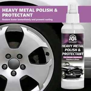 Premium Car Chrome Restorer Agent Multifunctional Metal Polishing Cleaner Rust Remover Deep Stain Dirt Removal Long Lasting Maintenance for Car Logo Wheel Bumper Aluminum Stainless Steel Brass Care