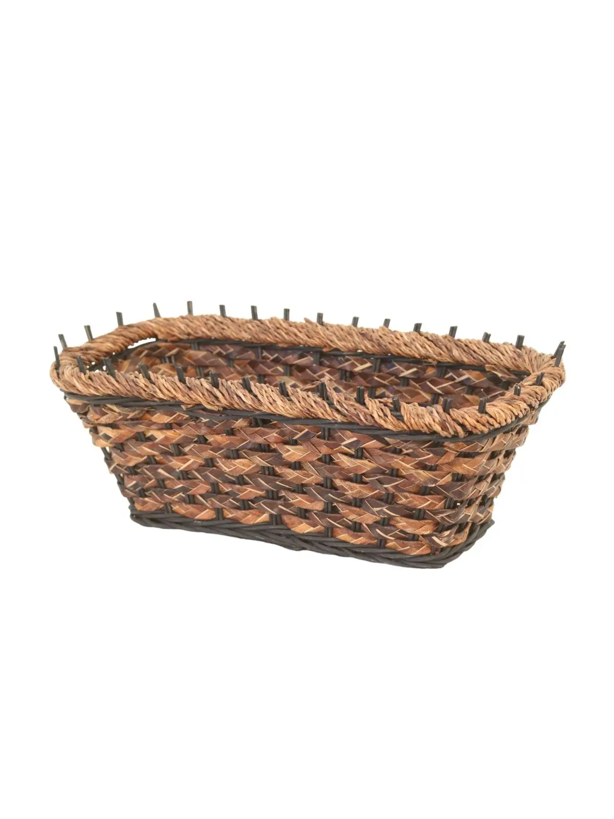 Distinctive Designs DB-628 Mila Rectangular Rattan Braided Lamp Shade - Black and Brown, Home Decor for Room Accent