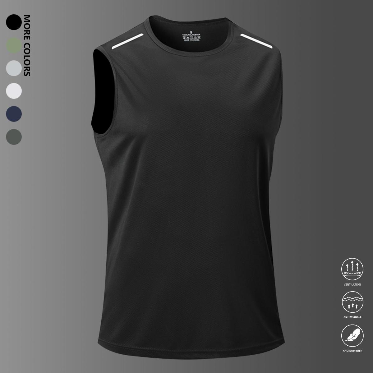 Men’s 3-piece sleeveless T-shirt set — breathable, quick-dry athletic shirts suitable for summer gym workouts, running, and training