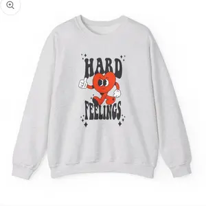 Hard Feelings Grey Sweatshirt - Funny Cozy Sweater Heart