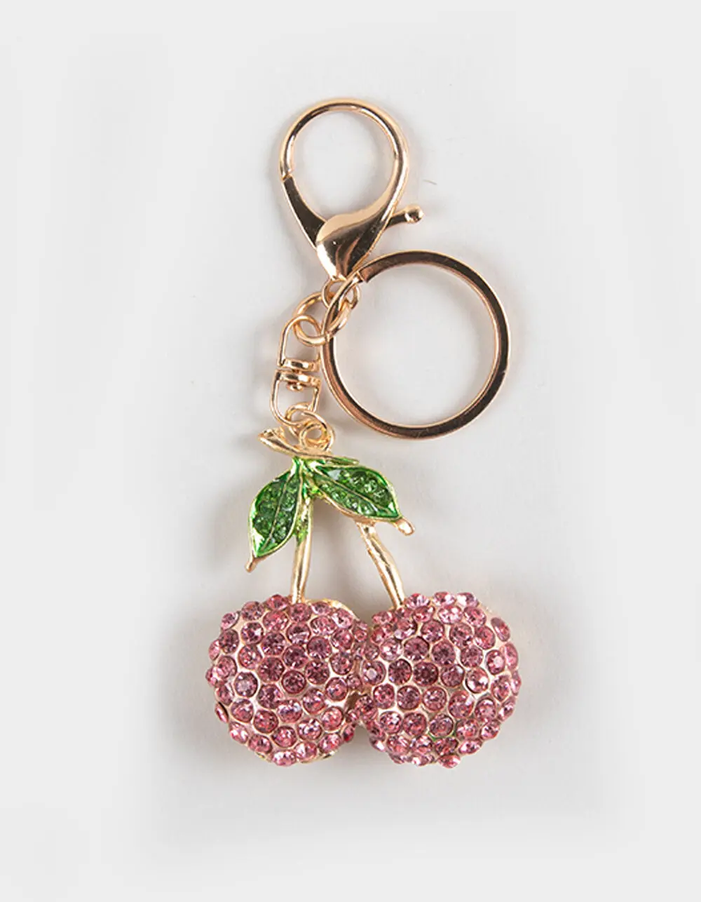 FULL TILT  Womens Rhinestone Cherry Bag Charm, Pink Combo