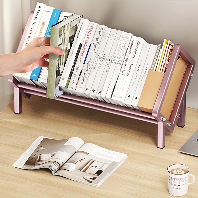 Stainless Steel Desktop Book Storage Rack, 1 Count Modern Fashionable ...