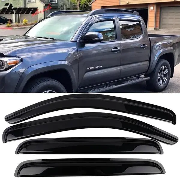 Fits 16-23 Toyota Tacoma Double/Crew Cab N300 4PCS Window Visors Vent Rain Guard